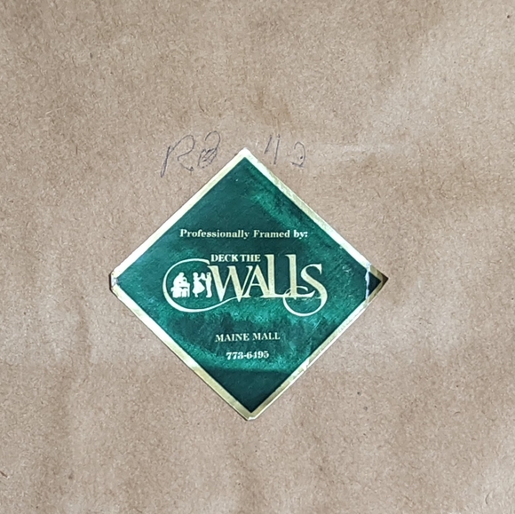 Vintage Cross Stitch Framed 8 Geese Gathering Christmas Holiday Blue Bird Holly - Picture 11 of 11